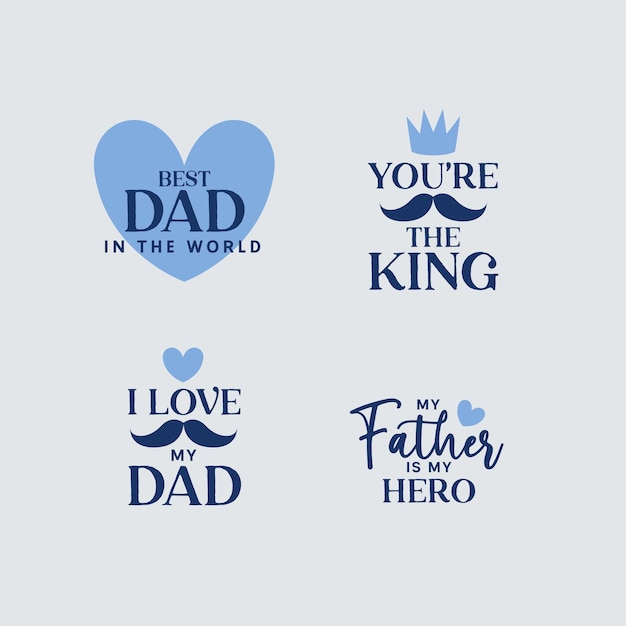 Vector a set of happy fathers day badges i love you dad