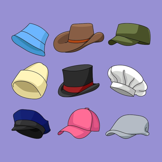 Vector set of hat collection artwork