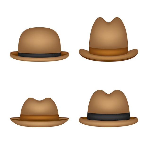 Vector set of hat isolated on white background