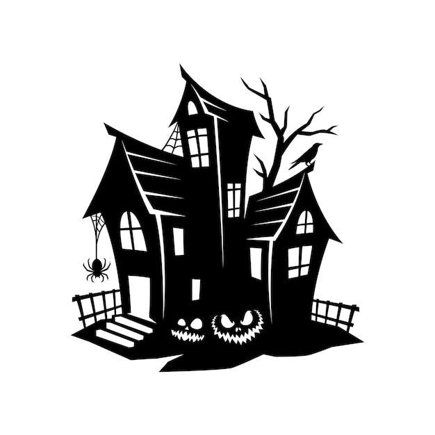 Set of Haunted house silhouette