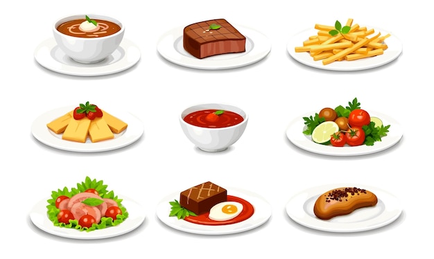 健康的な料理のセット