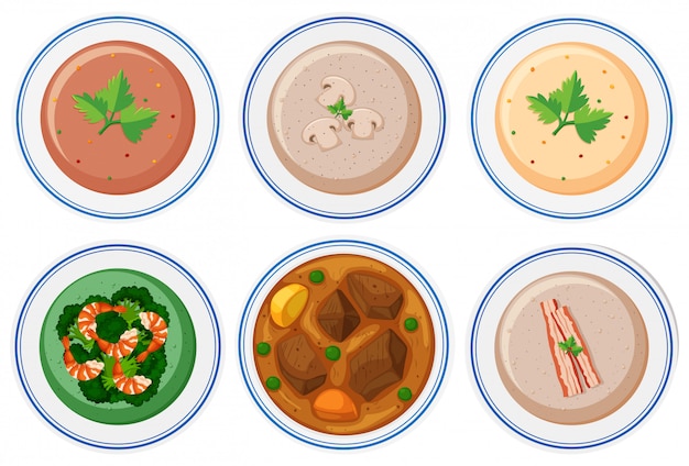 Vector set of healthy food