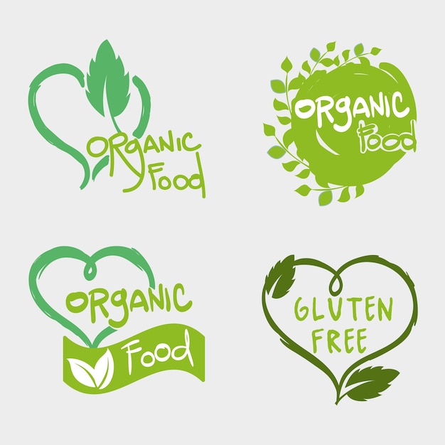 set healthy organi food message 
