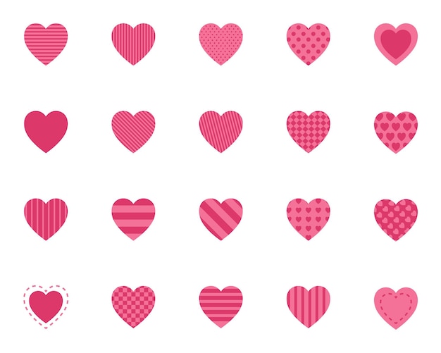 Vector set of heart icons love