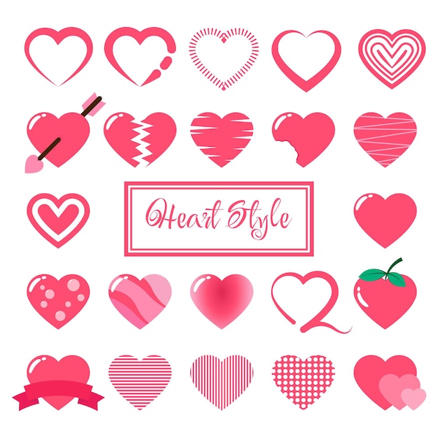 Set of heart style