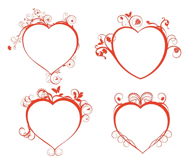 Vector set of hearts