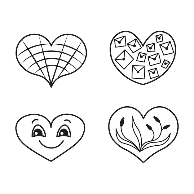 Vector set of hearts