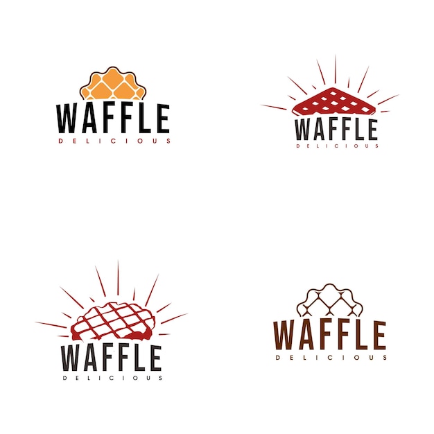 set heerlijke wafel logo-ontwerpinspiratie