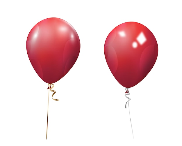 Set heliumballonnen verzameling van realistische ballonnen van ronde vormen verschillende kleuren