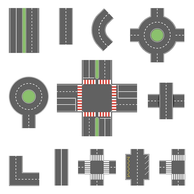 Vector a set of highway connecting elements