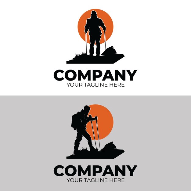 Set of hiking adventure logo design inspiration