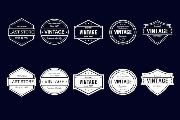 set of hipster logo