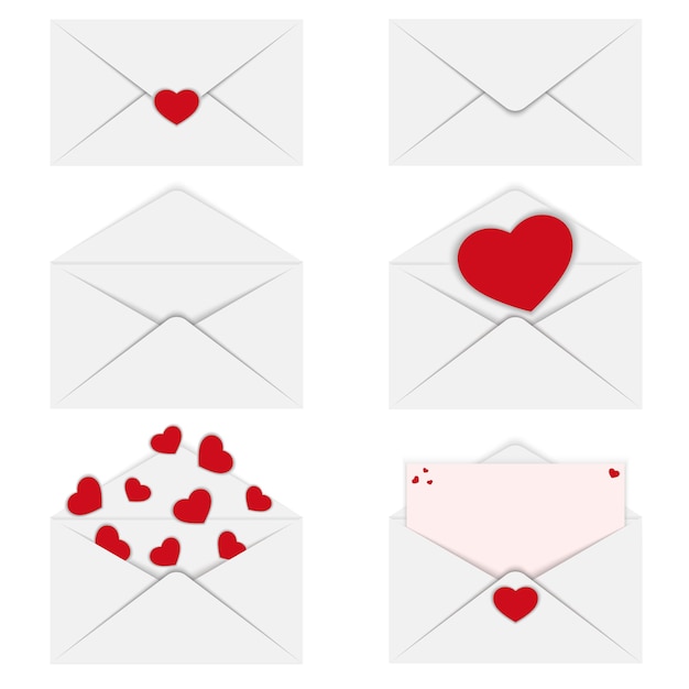 set of holiday envelopes valentino day