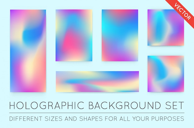 Vector set of holographic backgrounds.