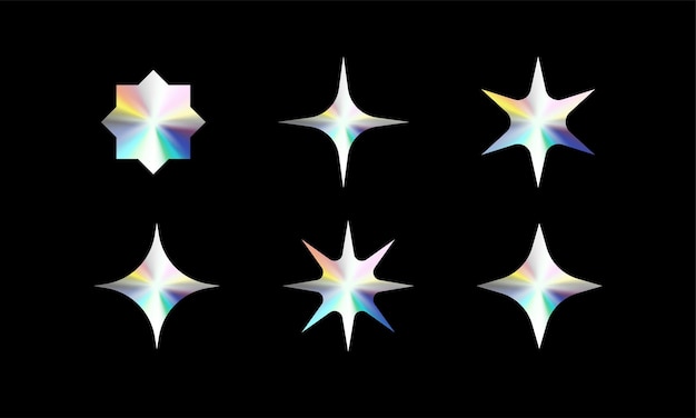 set of holographic shapes holographic stickers collection