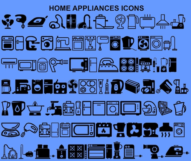 Vector set of home appliance vector