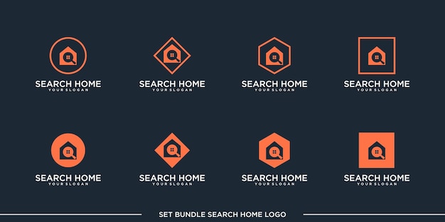 Set home logo design pacchetto vettoriale premium