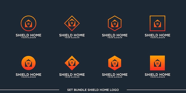 set HOME logo design vector bundle premium