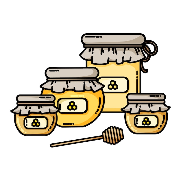 Set of honey jars web icon