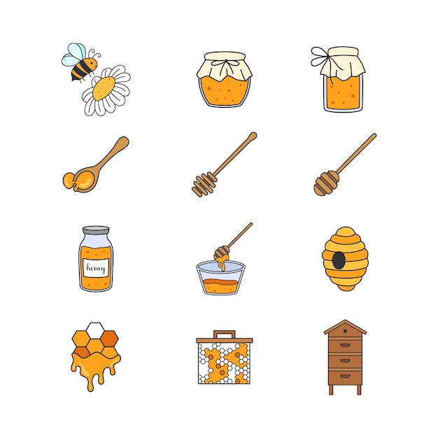Vector set of honeys