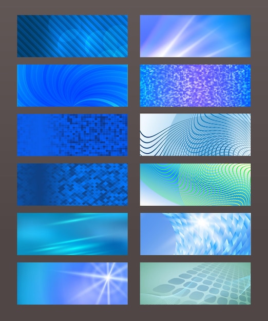 Set horizontal banner design element background glow abstract shape02