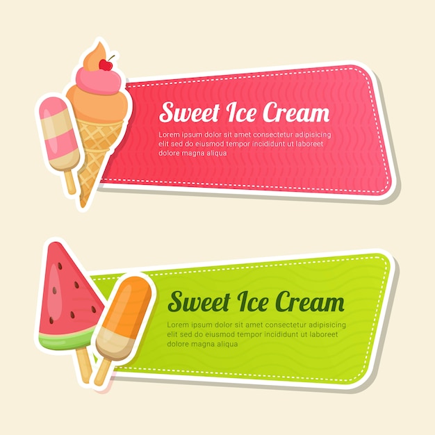 Vector set of horizontal banner template fast food with information