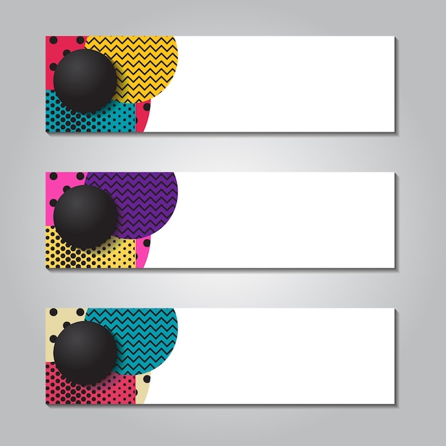 Set horizontal banner vector illustration