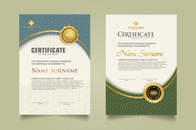 Set horizontal certificate template