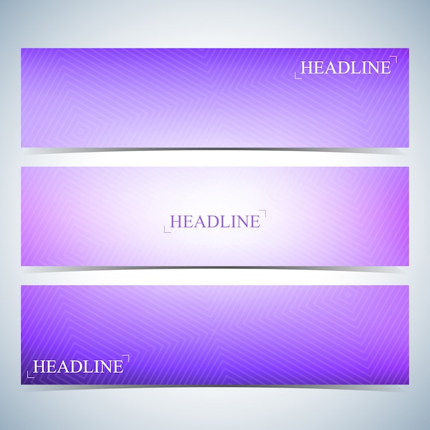 Set of horizontal multicolored backgrounds for your design. illustration