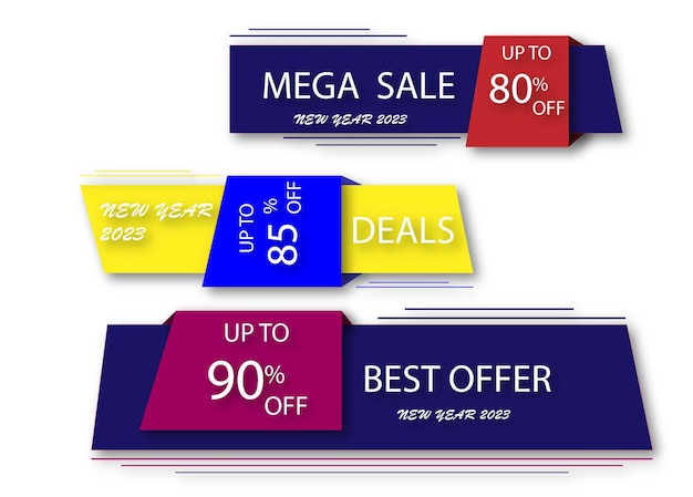 Set of horizontal sale banners