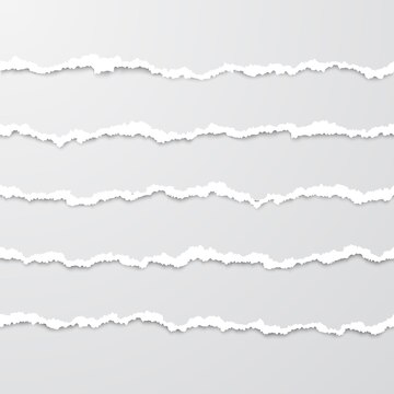 White ripped paper strips illustration. Torn paper strips. 14203472 PNG
