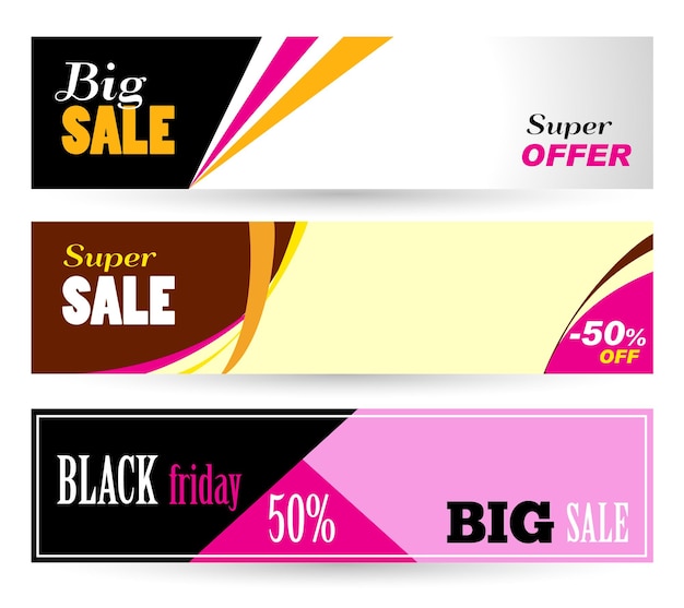 Set Horizontal vector banners