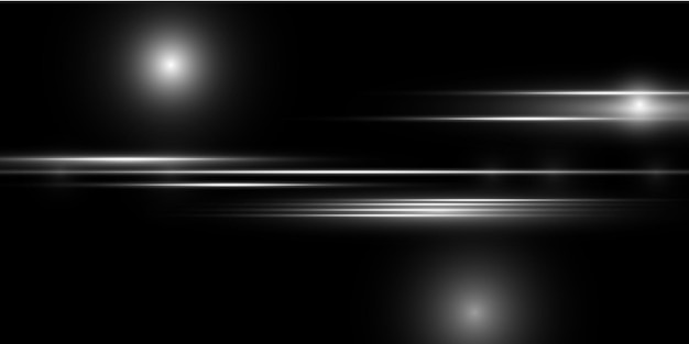 水平および垂直のソーラー ラインを設定します。暗い背景に光るストライプ。光のイラスト。