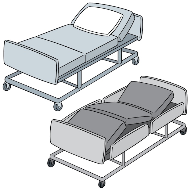 set of hospital bed