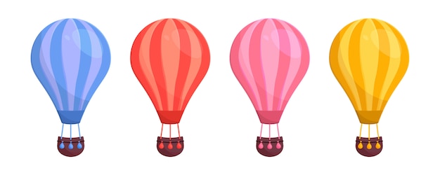Set of hot air balloon