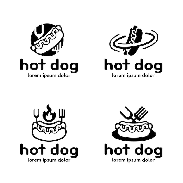 Set of hot dog logo