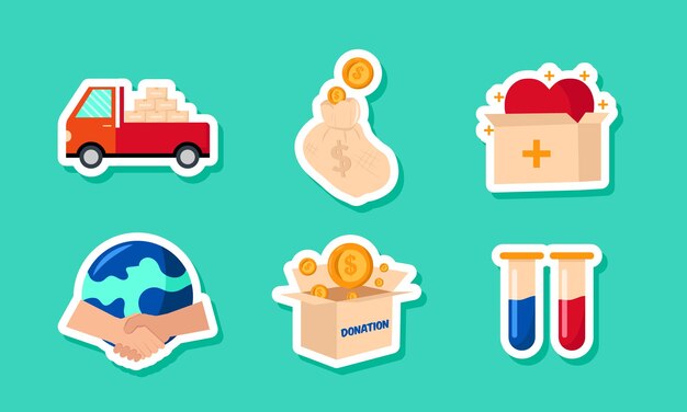 Set of Humanitarian Day Sticker Collection