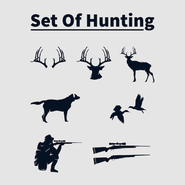 Set of hunting logo design