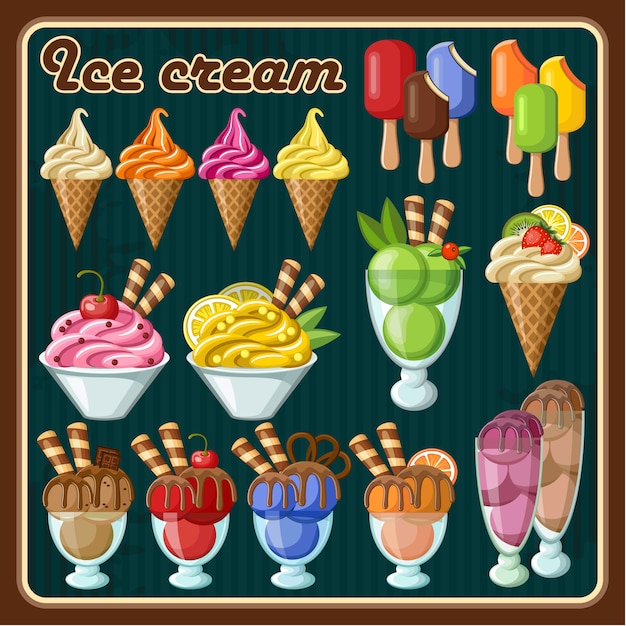 Set of ice cream. vector illustration