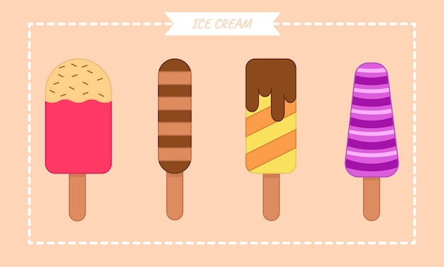 Set of ice cream vector