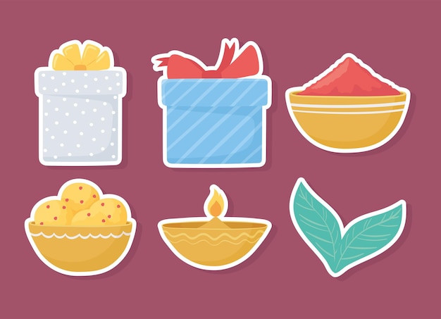 Set of icon food and gifts