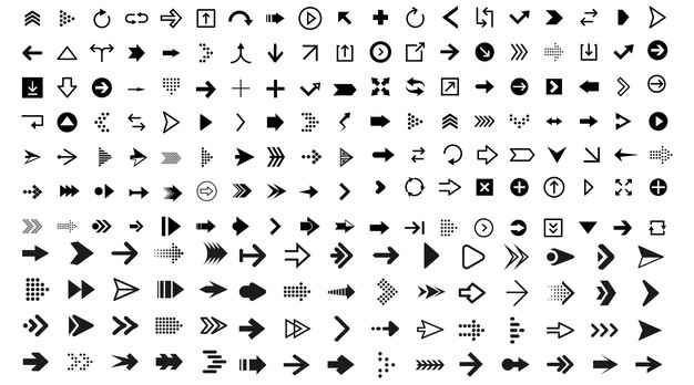 Set icons arrow icon arrow vector collection arrow cursor modern simple arrows vector illustration