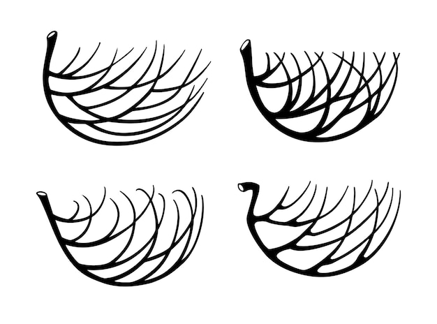 Set icons birds nest for a logo