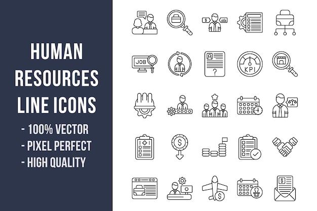 A set of icons for a business presentation.