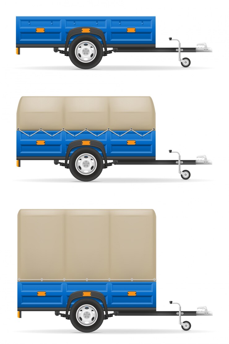 Vector 교통 아이콘 설정된 자동차 트레일러