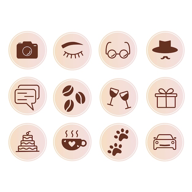 Vector a set of icons for a coffee shop and a coffee cup