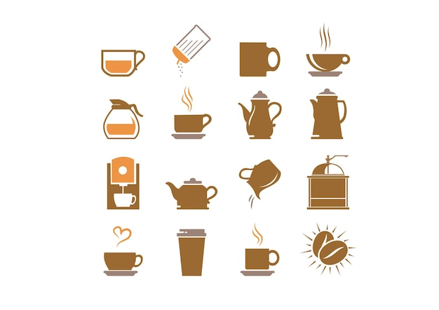 Vector a set of icons for a coffee shop