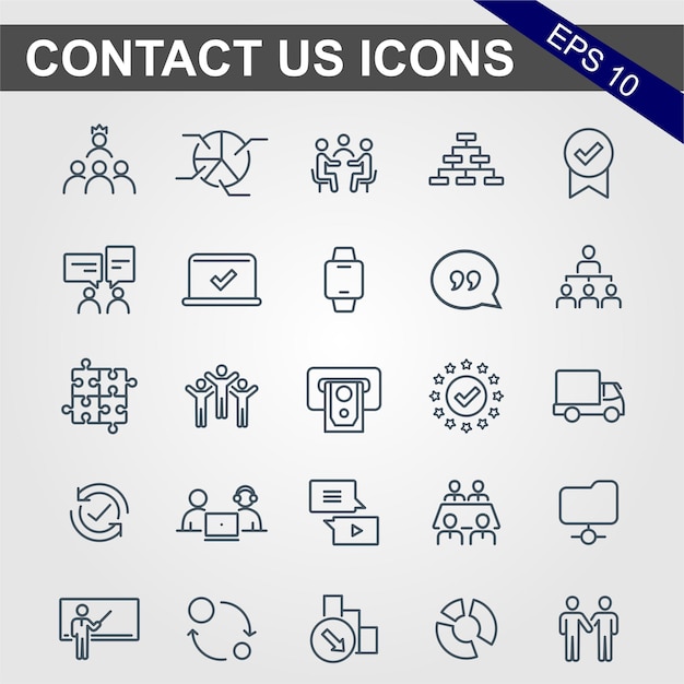 A set of icons for contact us icons.
