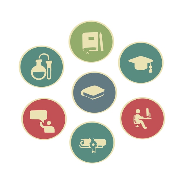 Vector a set of icons for education vector