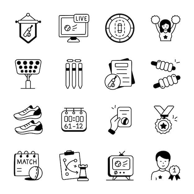 Vector a set of icons for the game of match